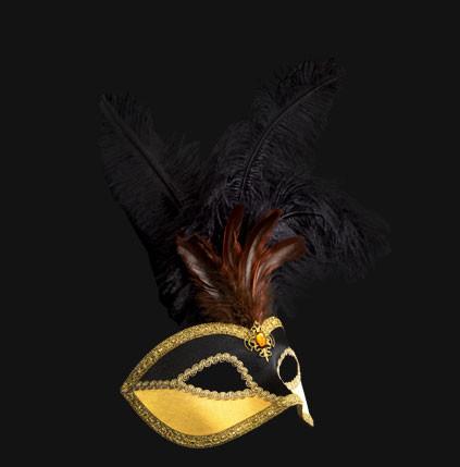 Colombina Piume Velluto Black/Orange - Image 3