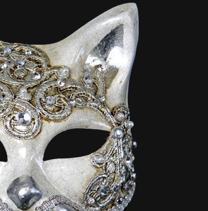 Gatto Macrame Craquele Silver Cat - Image 2
